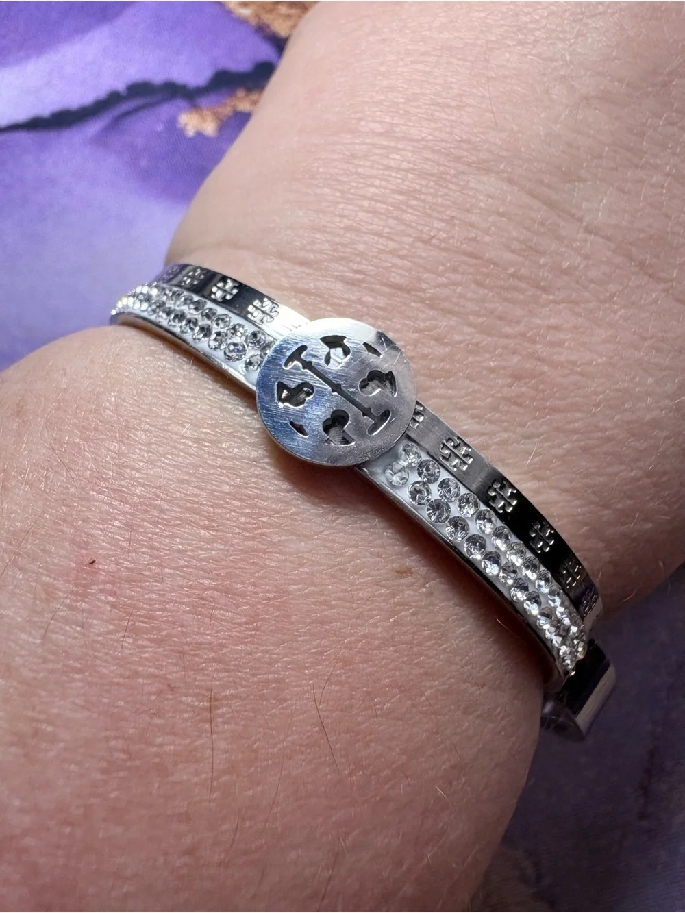 Silver Logo Crystal-Embellished Bangle-Fashion brand 😉 NWOT